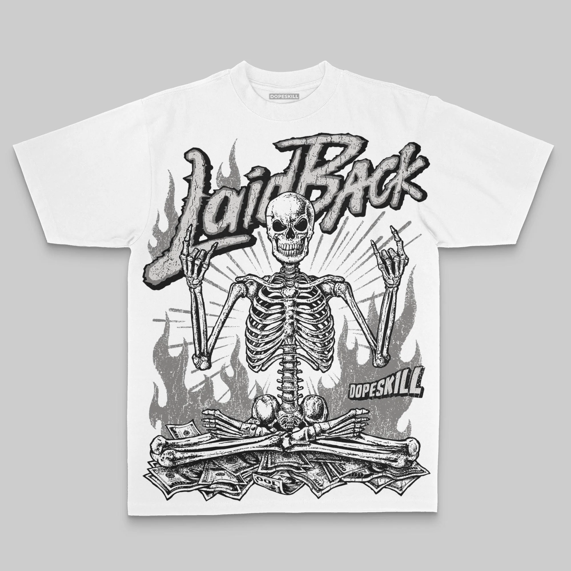 Grey Oversize Print Laid Back DopeSkill Graphic T-shirt