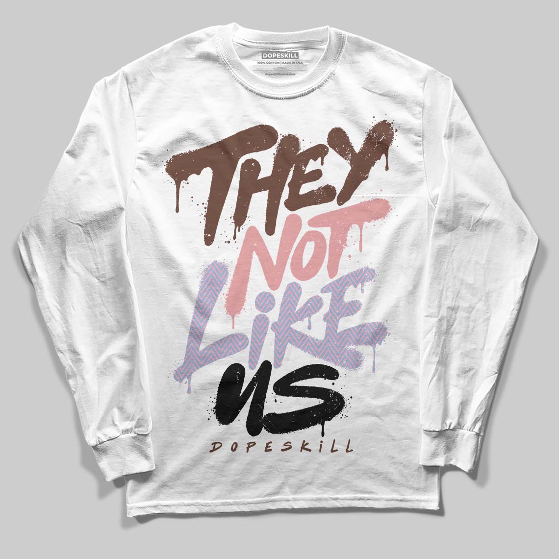 Harris Tweed x Denim Turquoise Dunk DopeSkill Long Sleeve T-Shirt They Not Like Us Graphic - Image 2