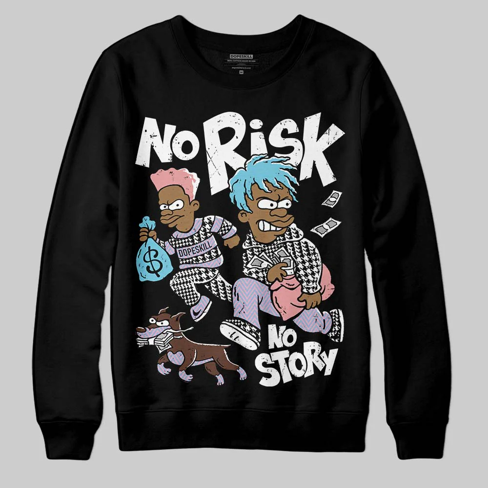 Harris Tweed x Denim Turquoise Dunk DopeSkill Sweatshirt No Risk No Story Graphic