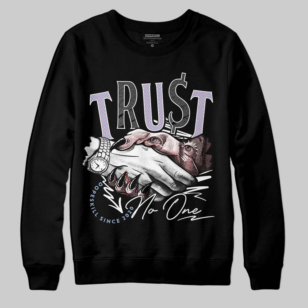 Harris Tweed x Denim Turquoise Dunk DopeSkill Sweatshirt Trust No One Graphic