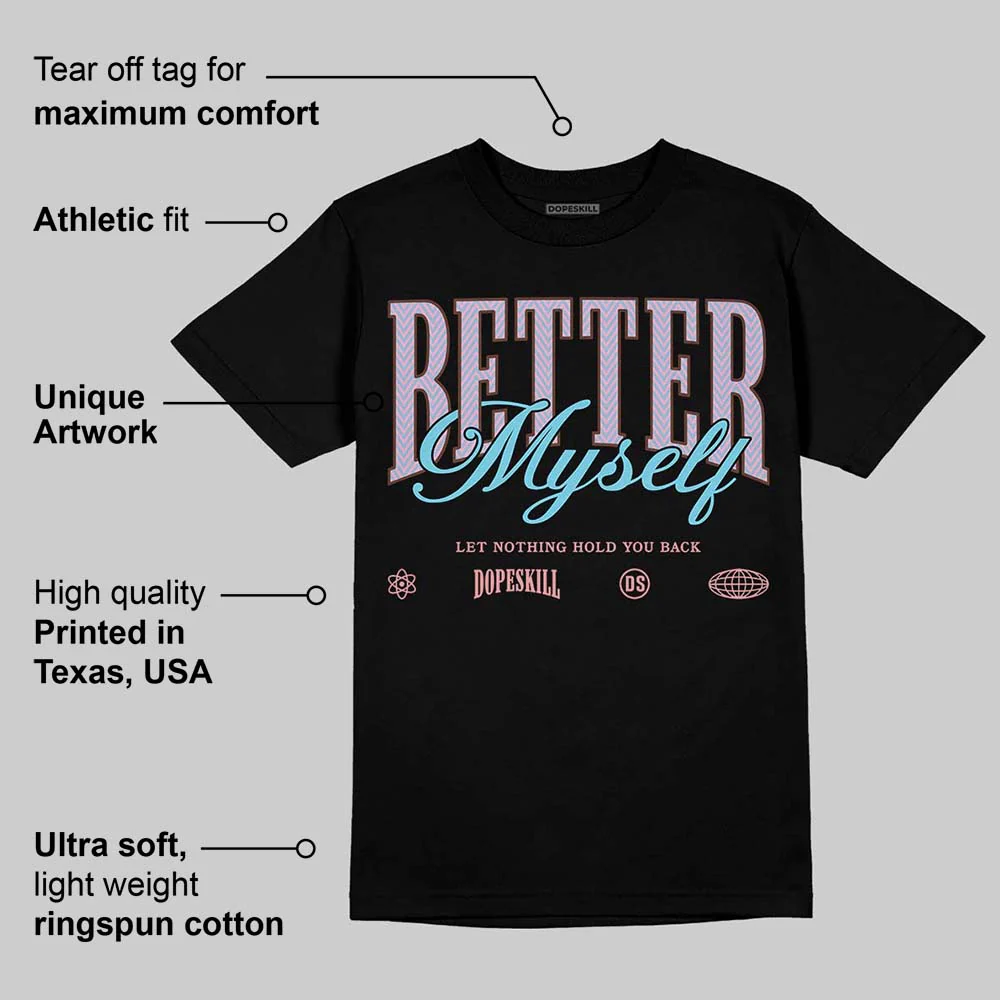 Harris Tweed x Denim Turquoise Dunk DopeSkill T-Shirt Better Myself Graphic - Image 3