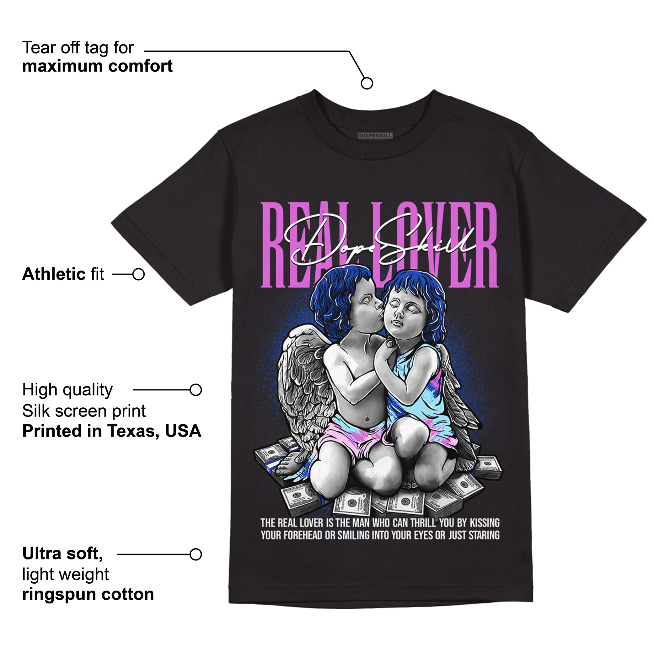 Hyper Royal 12s DopeSkill T-Shirt Real Lover Graphic - Image 3
