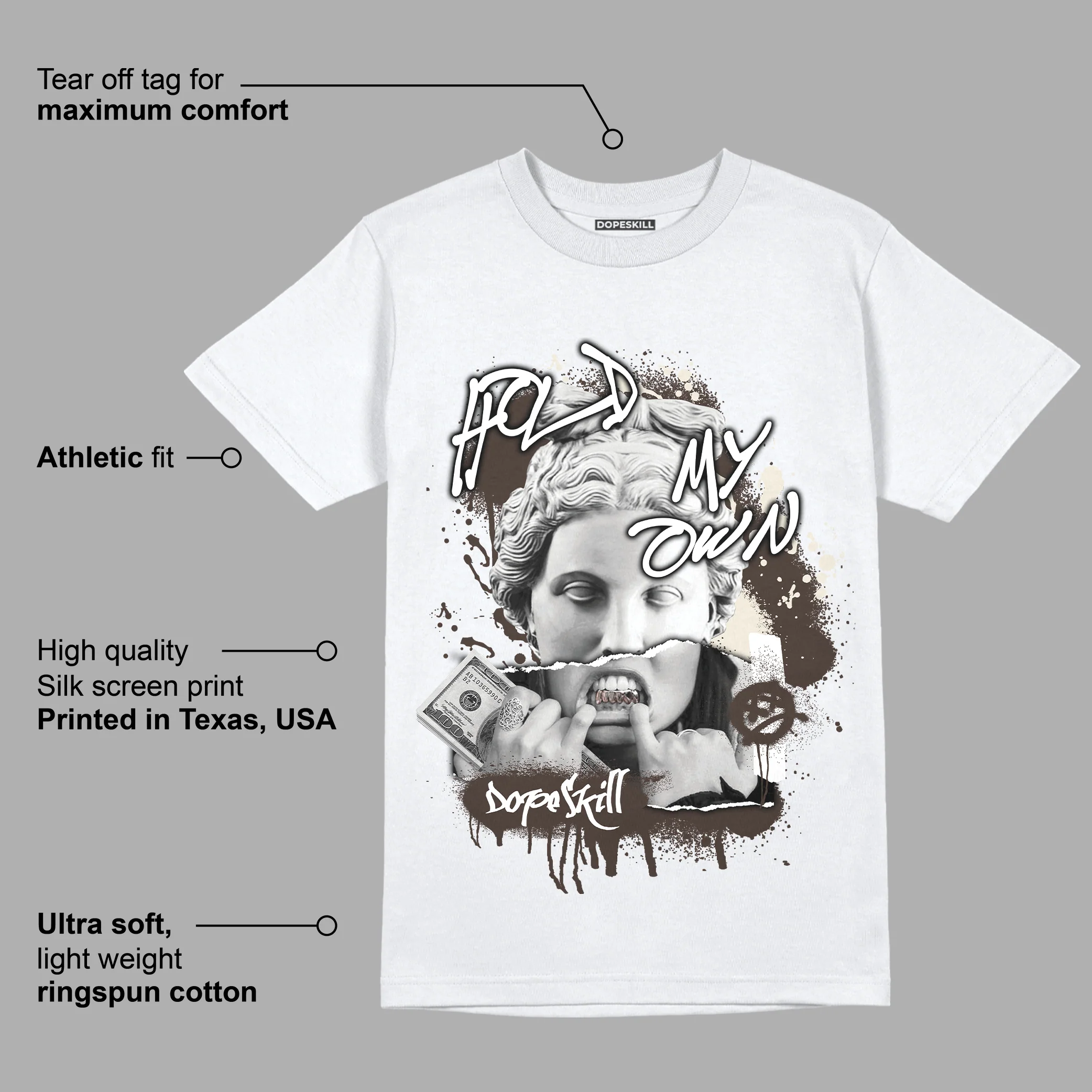 AJ 1 Low OG “Reverse Mocha” DopeSkill T-Shirt Hold My Own Graphic - Image 3