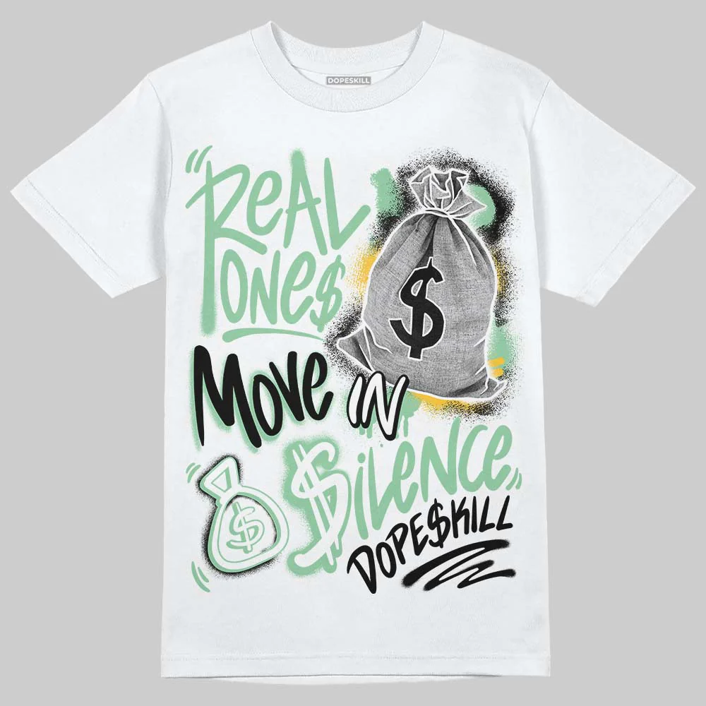 Kayano 12.1 White/Menthol DopeSkill T-Shirt Real Ones Move In Silence Graphic - Image 2