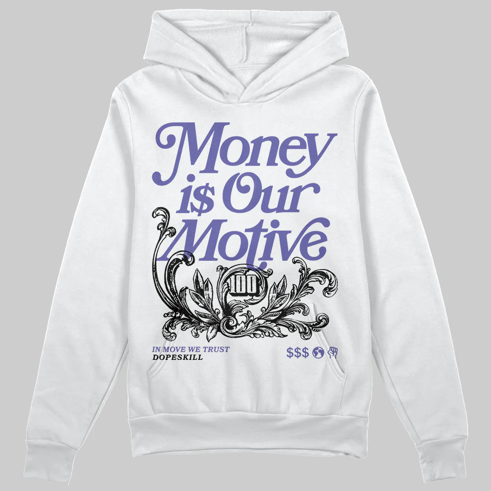 Lakers 4s DopeSkill Hoodie Sweatshirt Money Is Our Motive Typo Graphic - Image 2