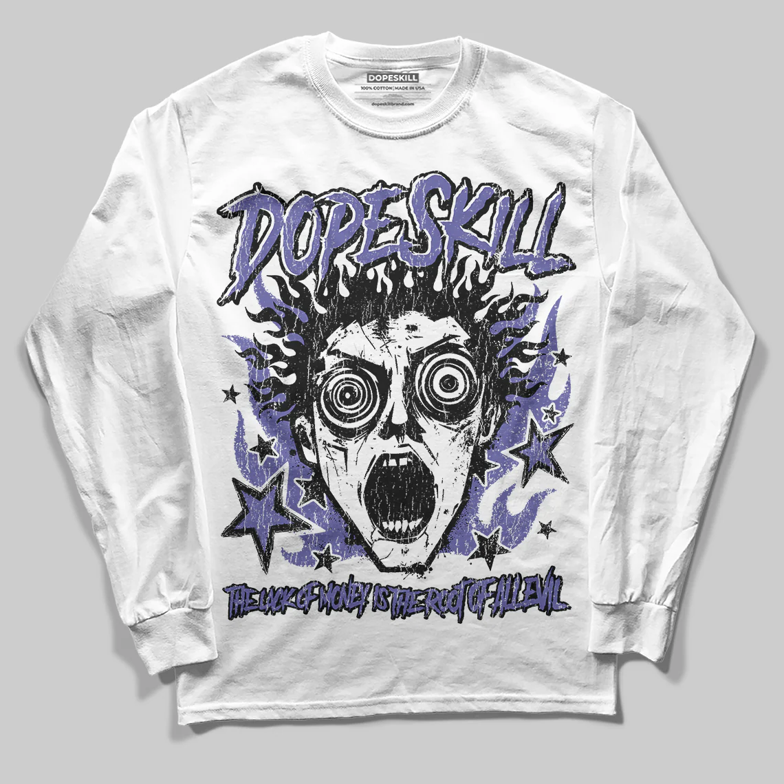 Lakers 4s DopeSkill Long Sleeve T-Shirt Root of Evil Graphic - Image 2