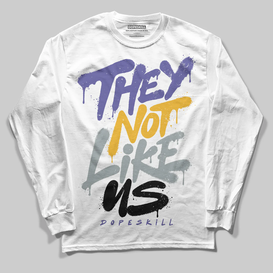 Lakers 4s DopeSkill Long Sleeve T-Shirt They Not Like Us Graphic - Image 2