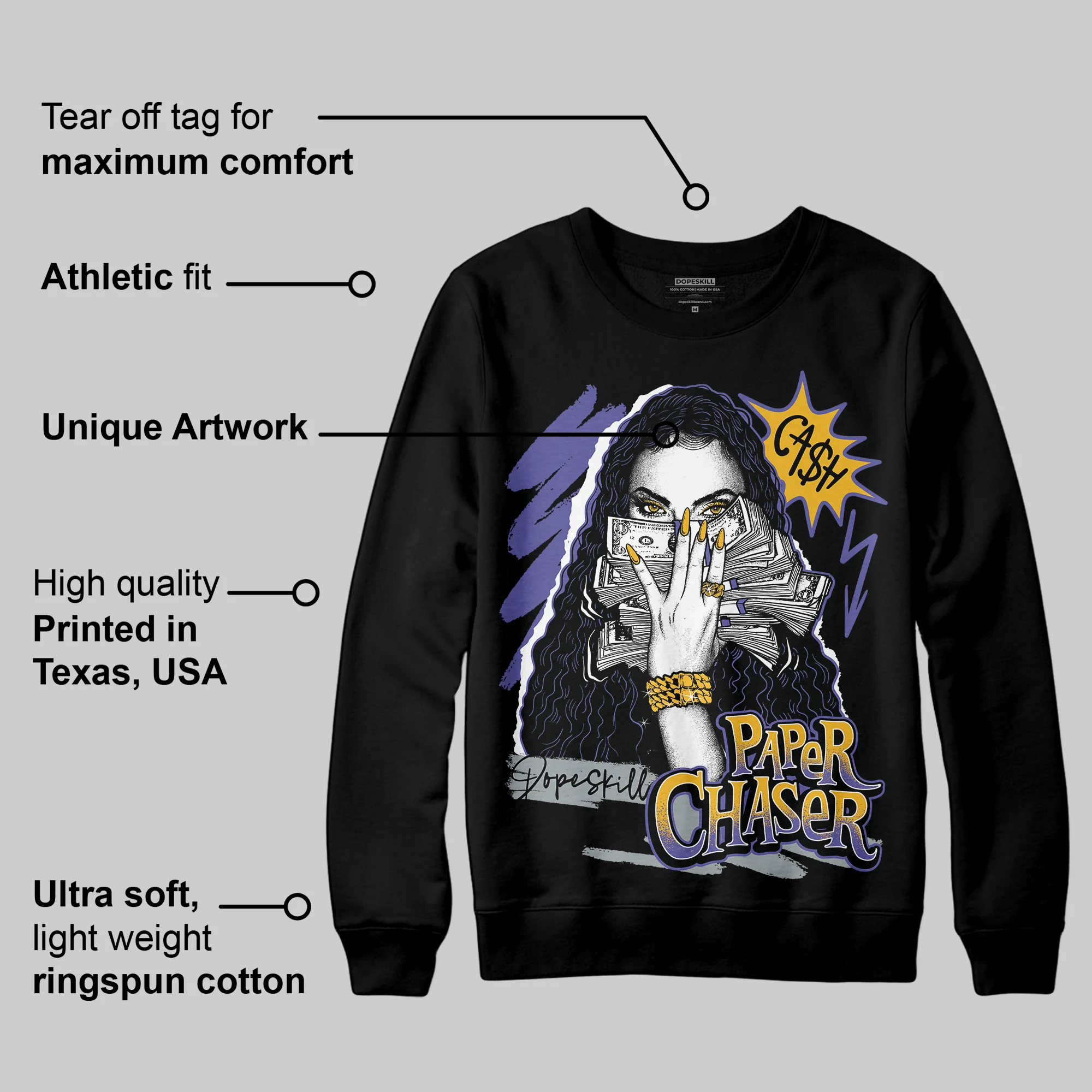 Lakers 4s DopeSkill Sweatshirt NPC Graphic - Image 3