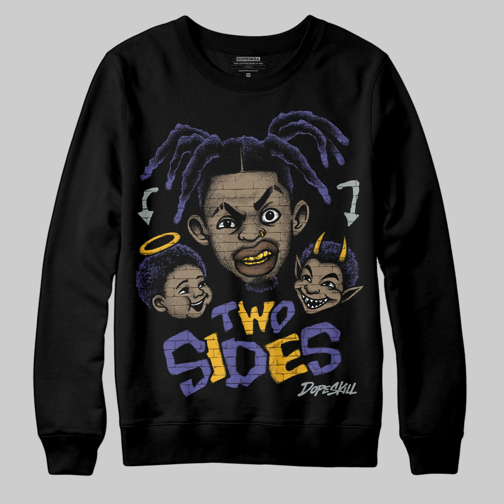 Lakers 4s DopeSkill Sweatshirt Two Sides Graphic
