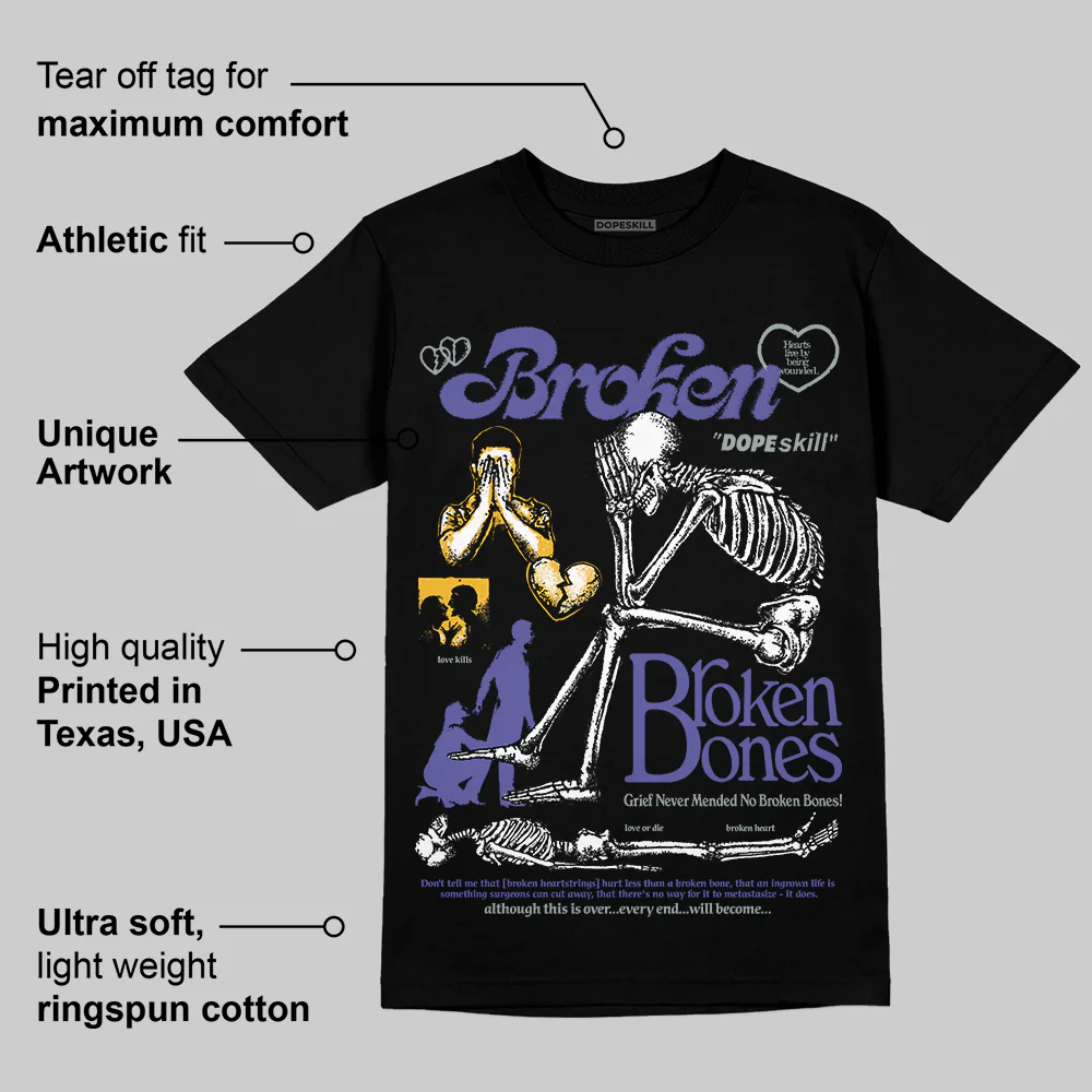 Lakers 4s DopeSkill T-Shirt Broken Bones Graphic - Image 3