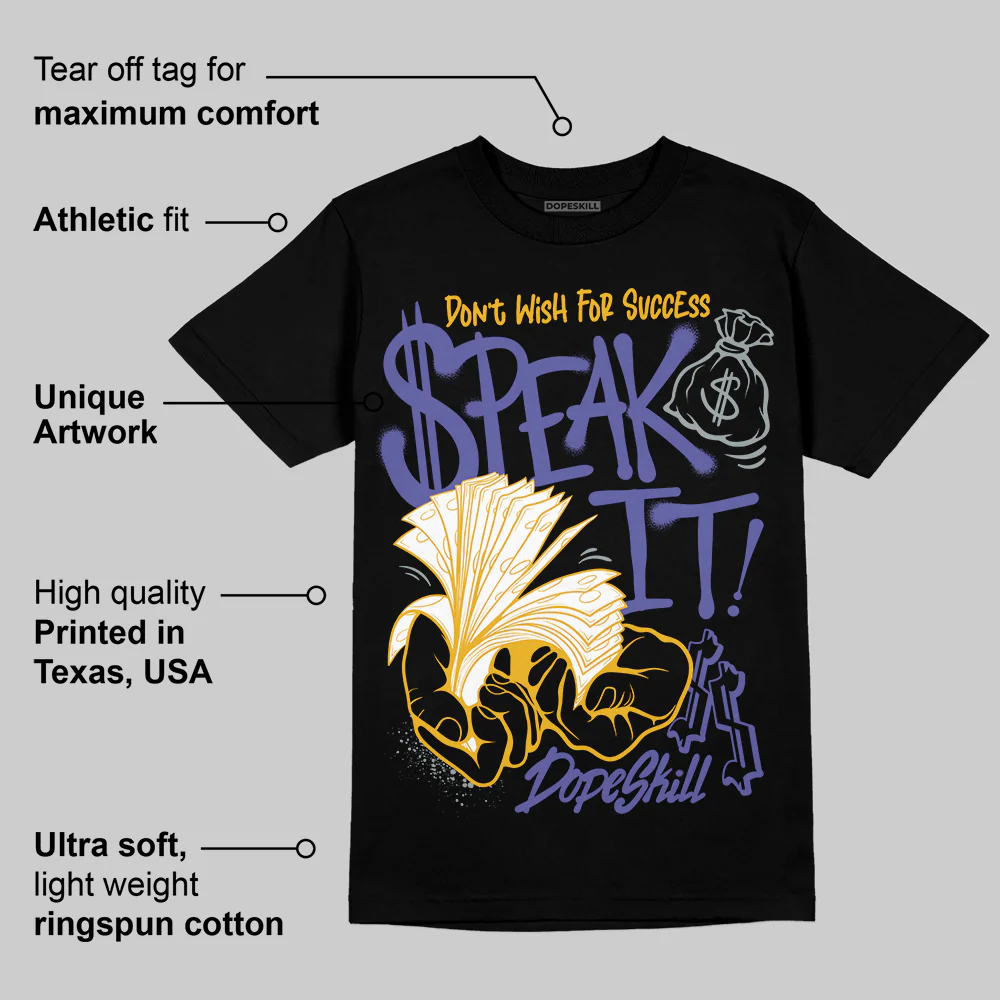 Lakers 4s DopeSkill T-Shirt Speak It Graphic - Image 3