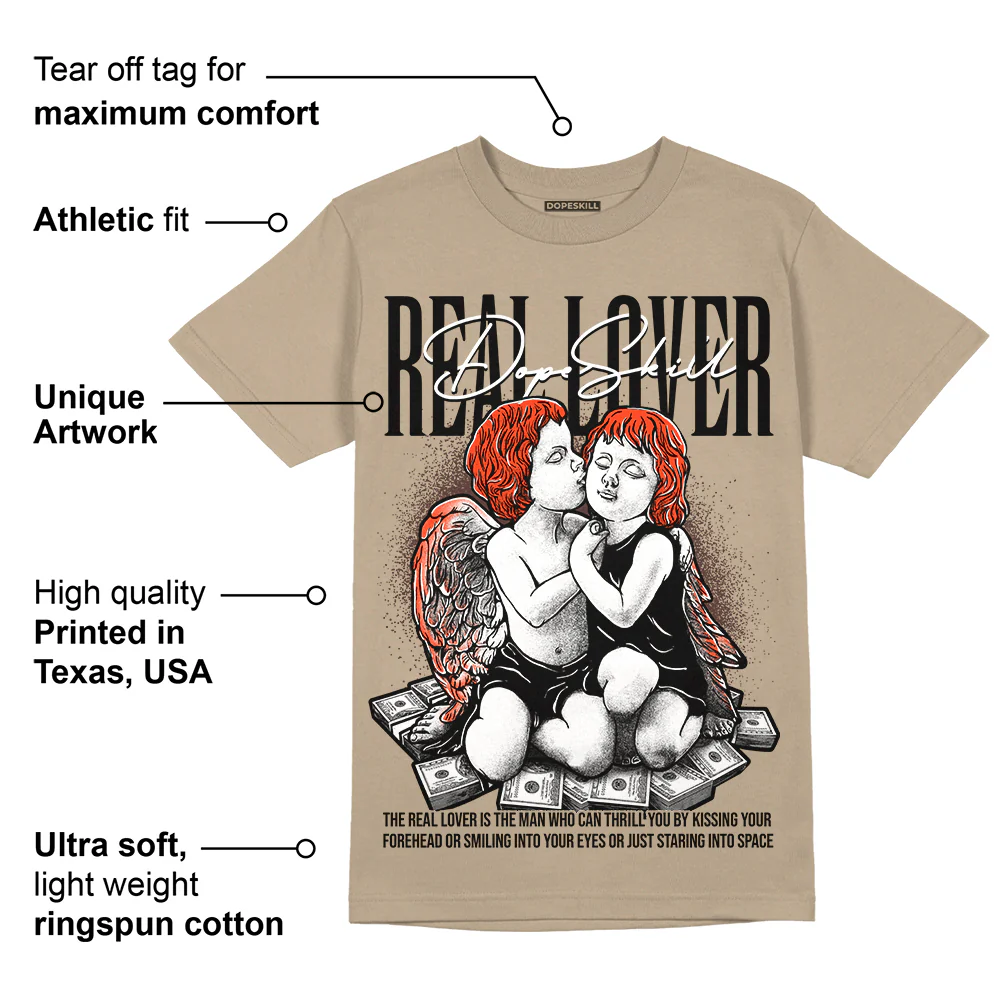 Latte 1s DopeSkill Medium Brown T-shirt Real Lover Graphic - Image 2