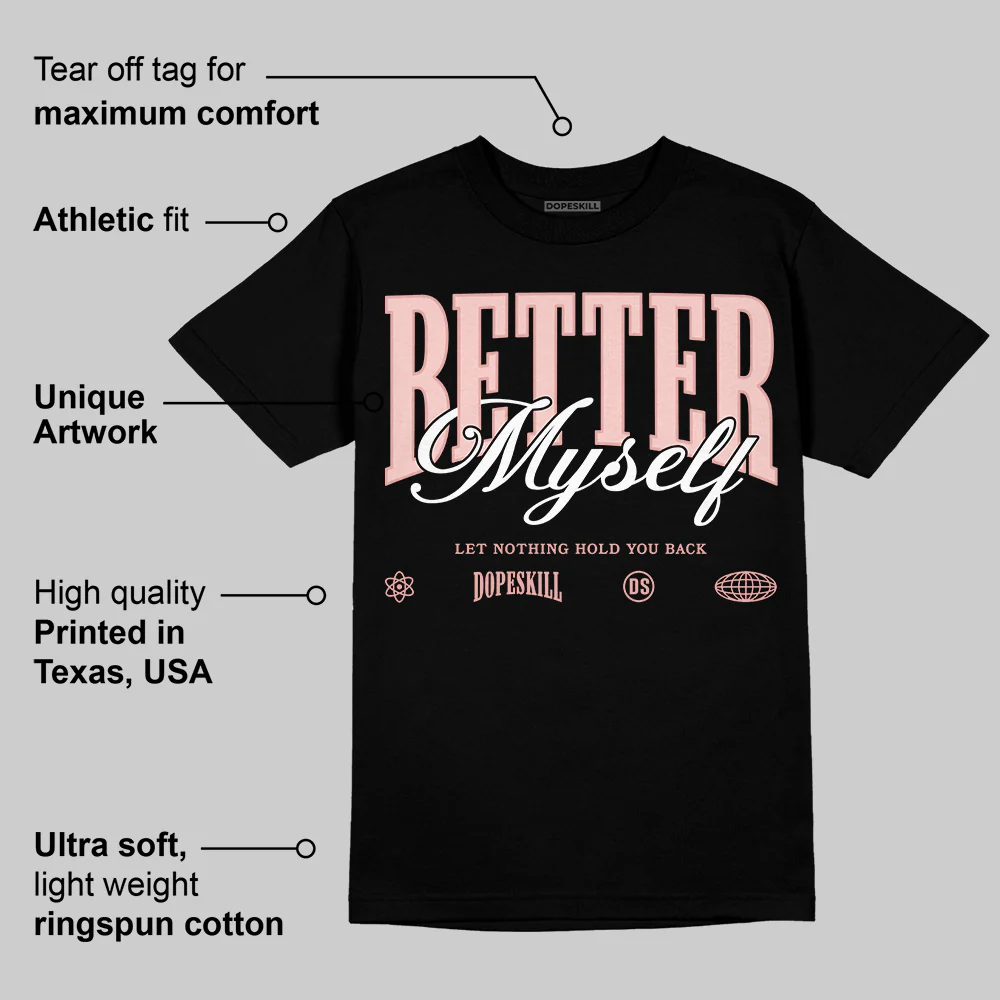 Leather Curb Glitter Pale Pink DopeSkill T-Shirt Better Myself Graphic - Image 3