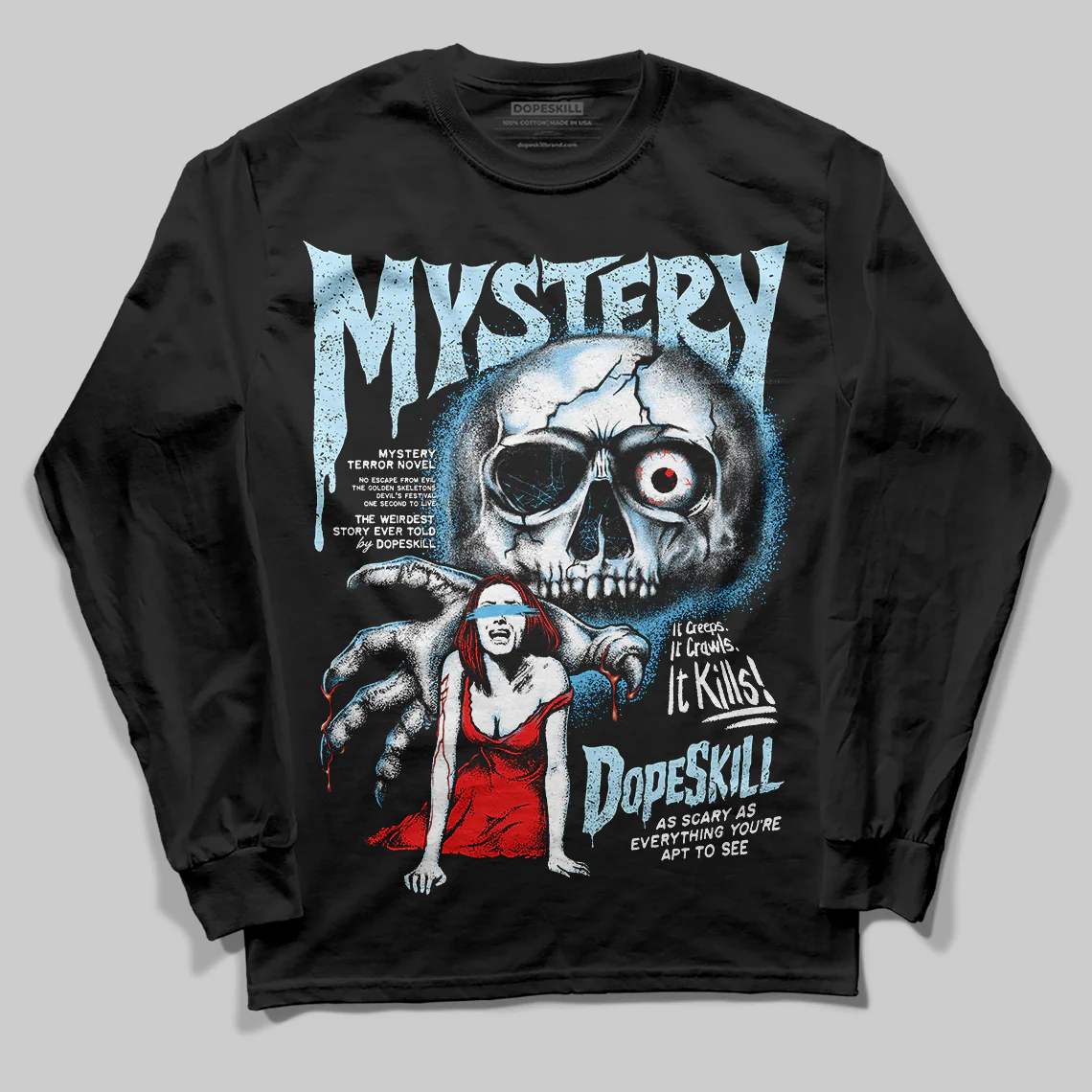 Legend Blue 11s DopeSkill Long Sleeve T-Shirt Mystery Ghostly Grasp Graphic - Image 2