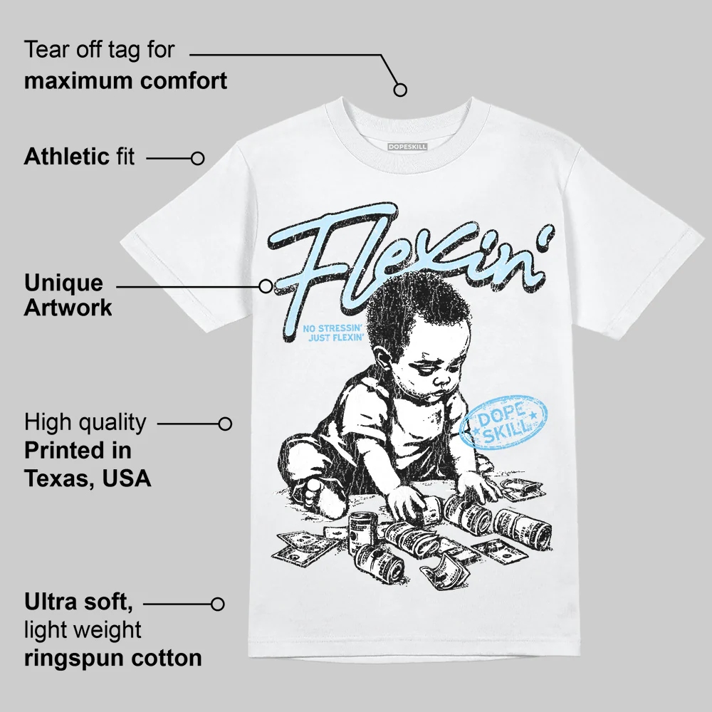 Legend Blue 11s DopeSkill T-Shirt Flexin' Graphic - Image 3
