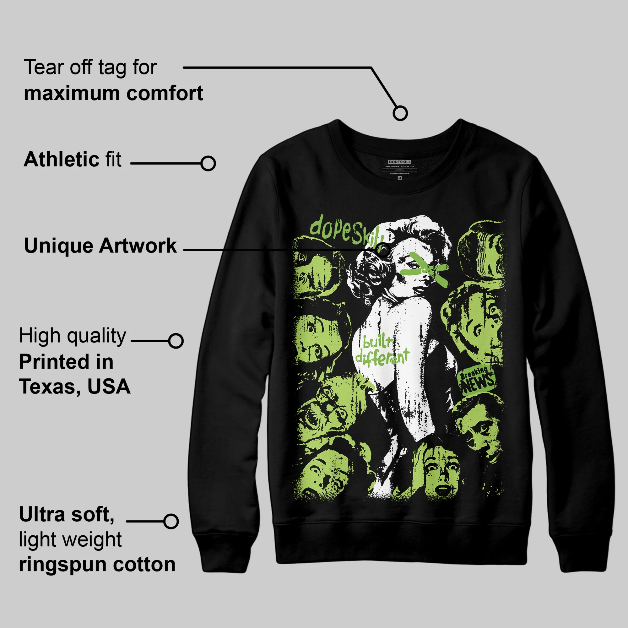 Max 95 OG 'Neon' DopeSkill Sweatshirt Built Different Graphic - Image 3