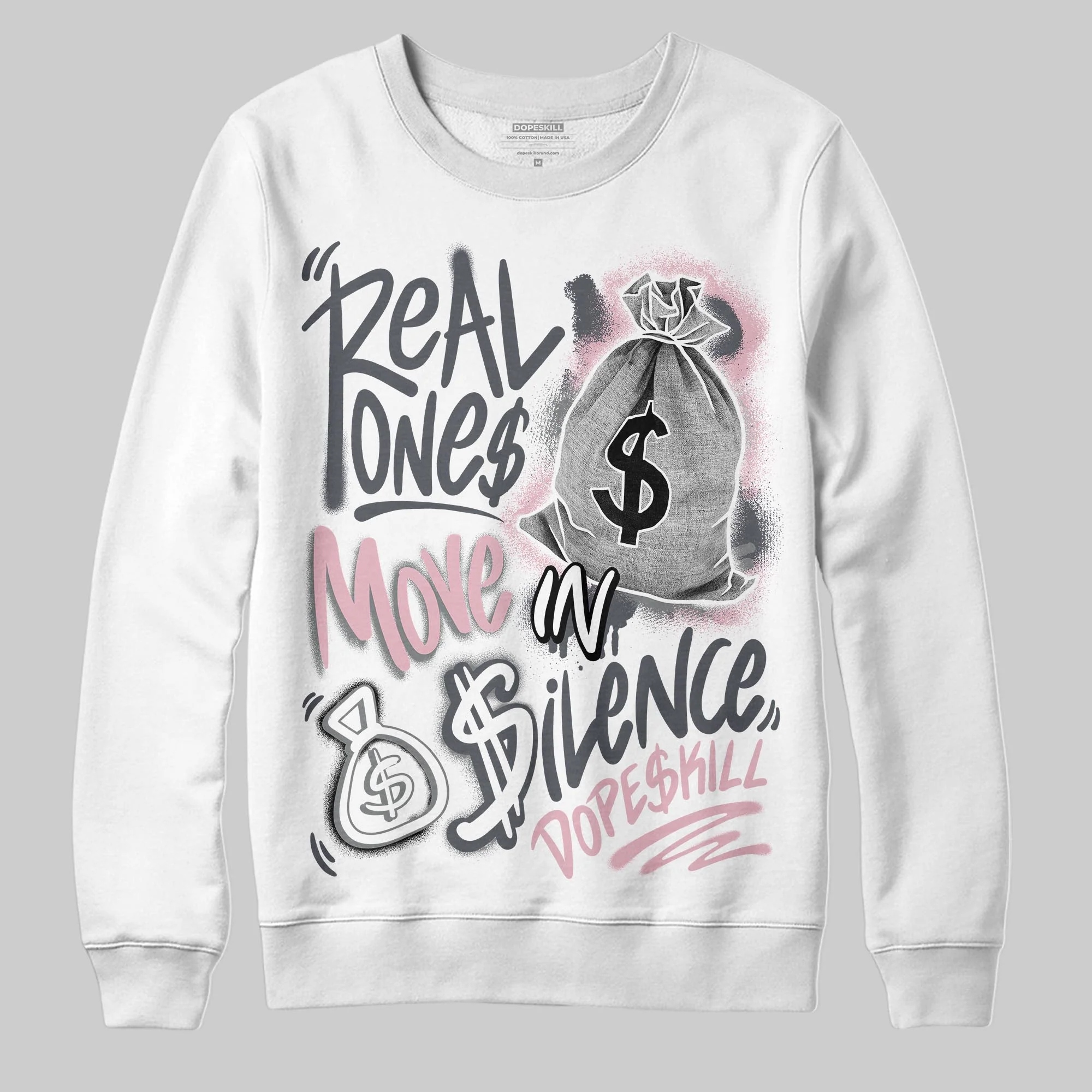 Max 95 OG “Pink Foam” DopeSkill Sweatshirt Real Ones Move In Silence Graphic - Image 2