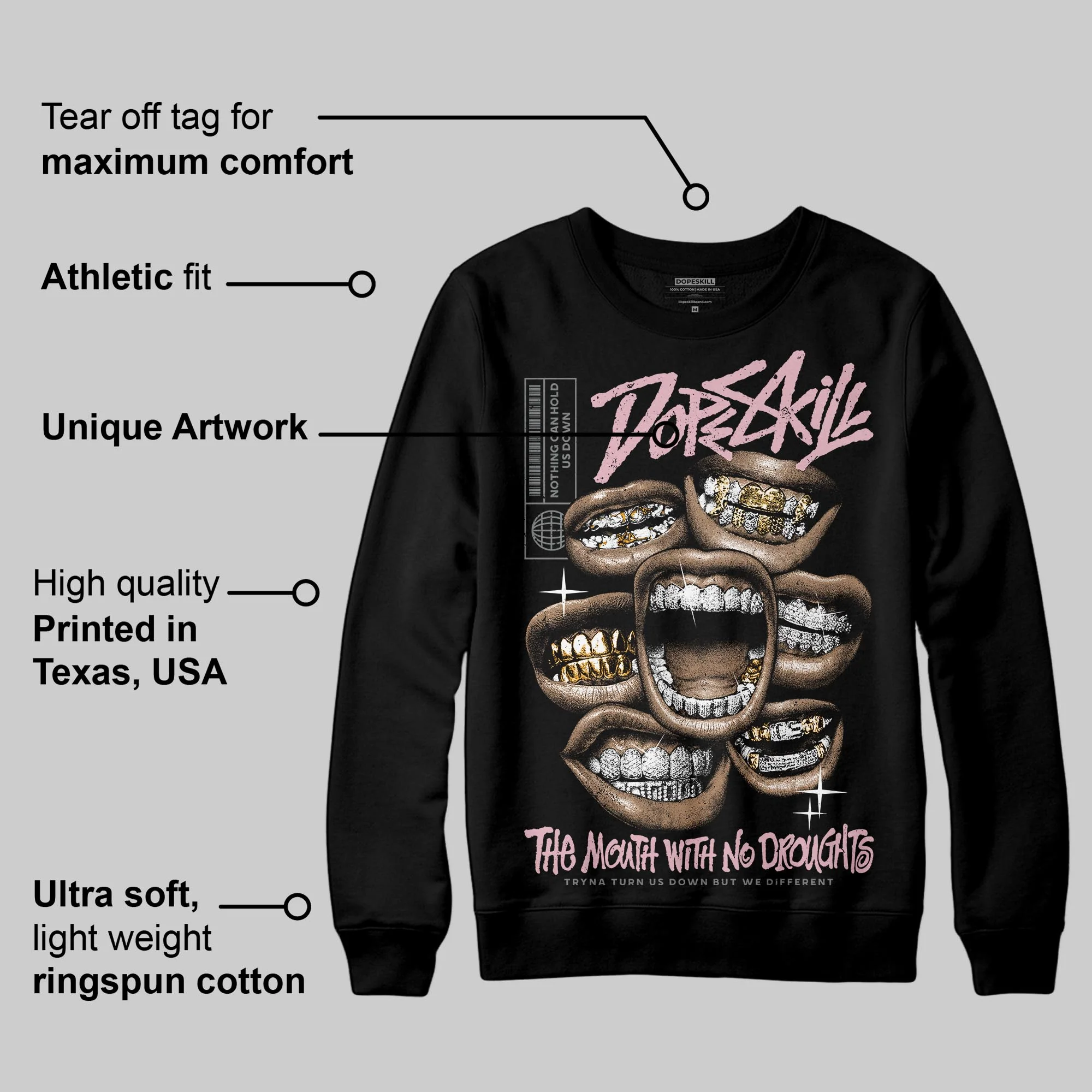 Max 95 OG “Pink Foam” DopeSkill Sweatshirt The Mouth With No Droughts Graphic - Image 3