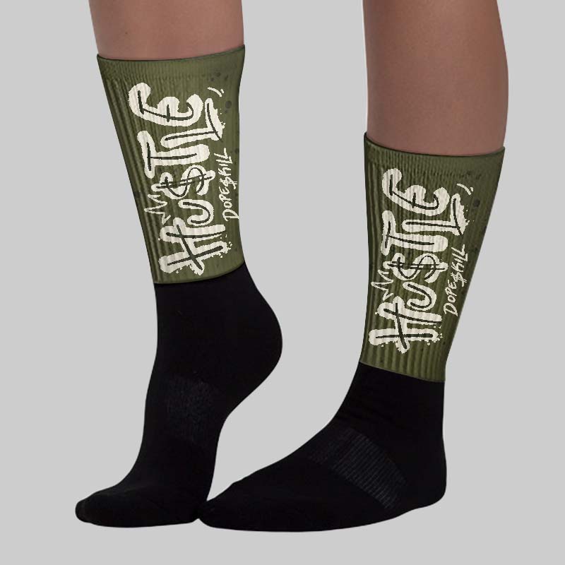 Medium Olive 3s DopeSkill Sublimated Sock Hustle Graphic - Image 3