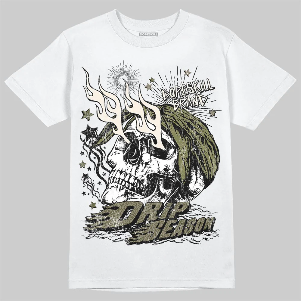 Medium Olive 3s DopeSkill T-Shirt Drip Season Graphic - Image 2