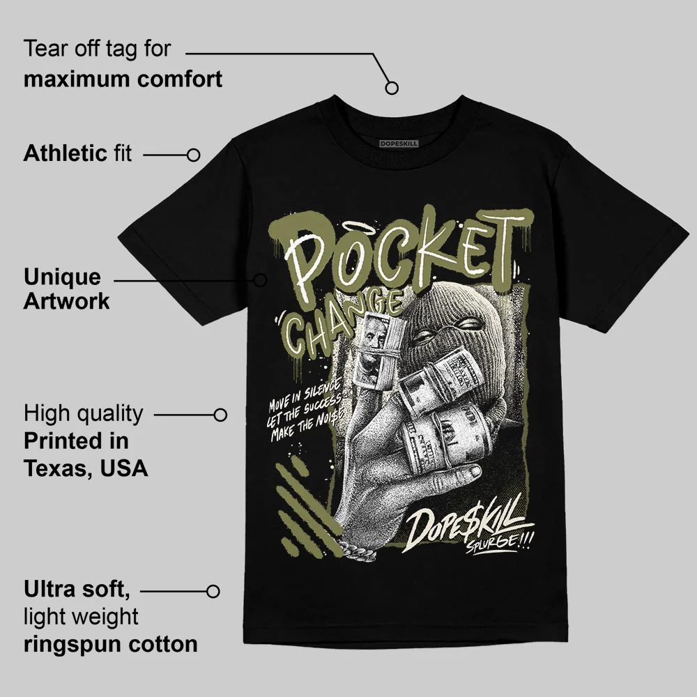 Medium Olive 3s DopeSkill T-Shirt Pocket Change Graphic - Image 4