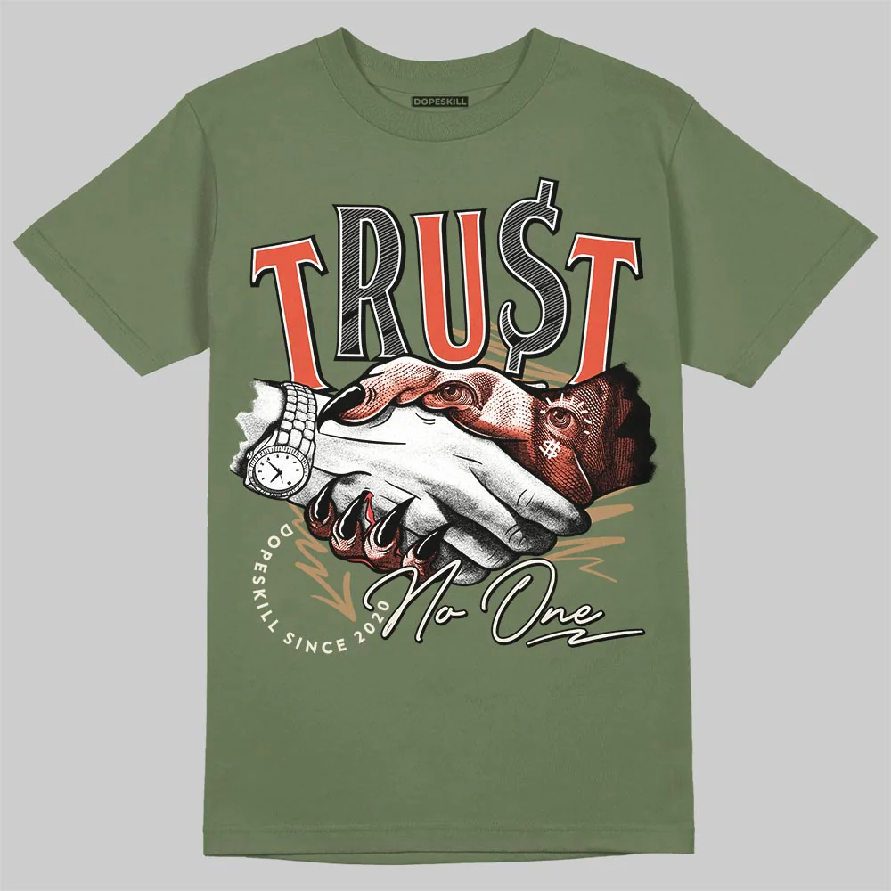Medium Olive 3s DopeSkill T-Shirt Trust No One Graphic - Image 3