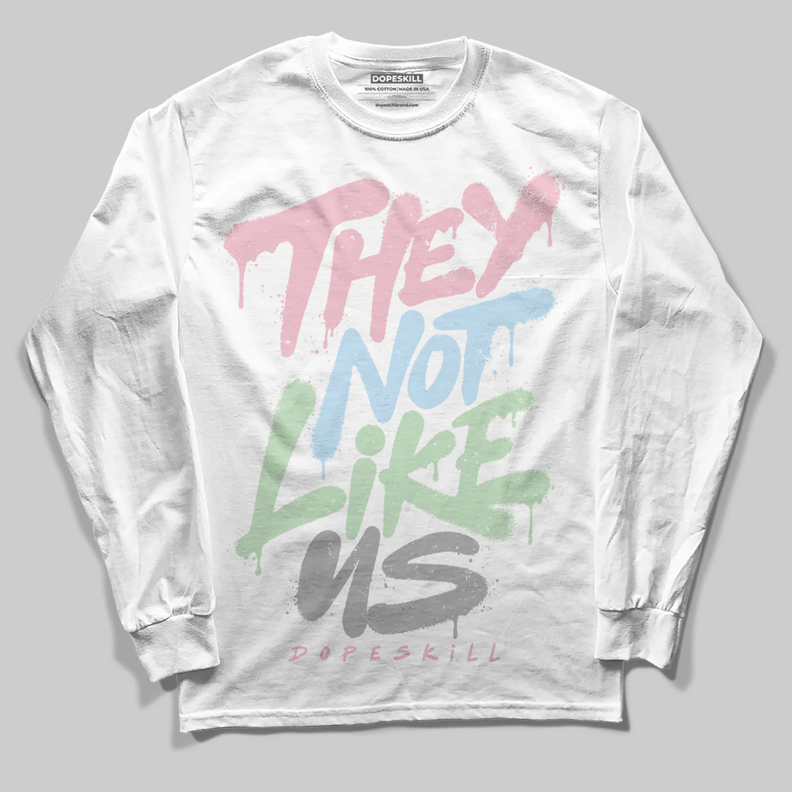 Medium Soft Pink 4s DopeSkill Long Sleeve T-Shirt They Not Like Us Graphic - Image 2