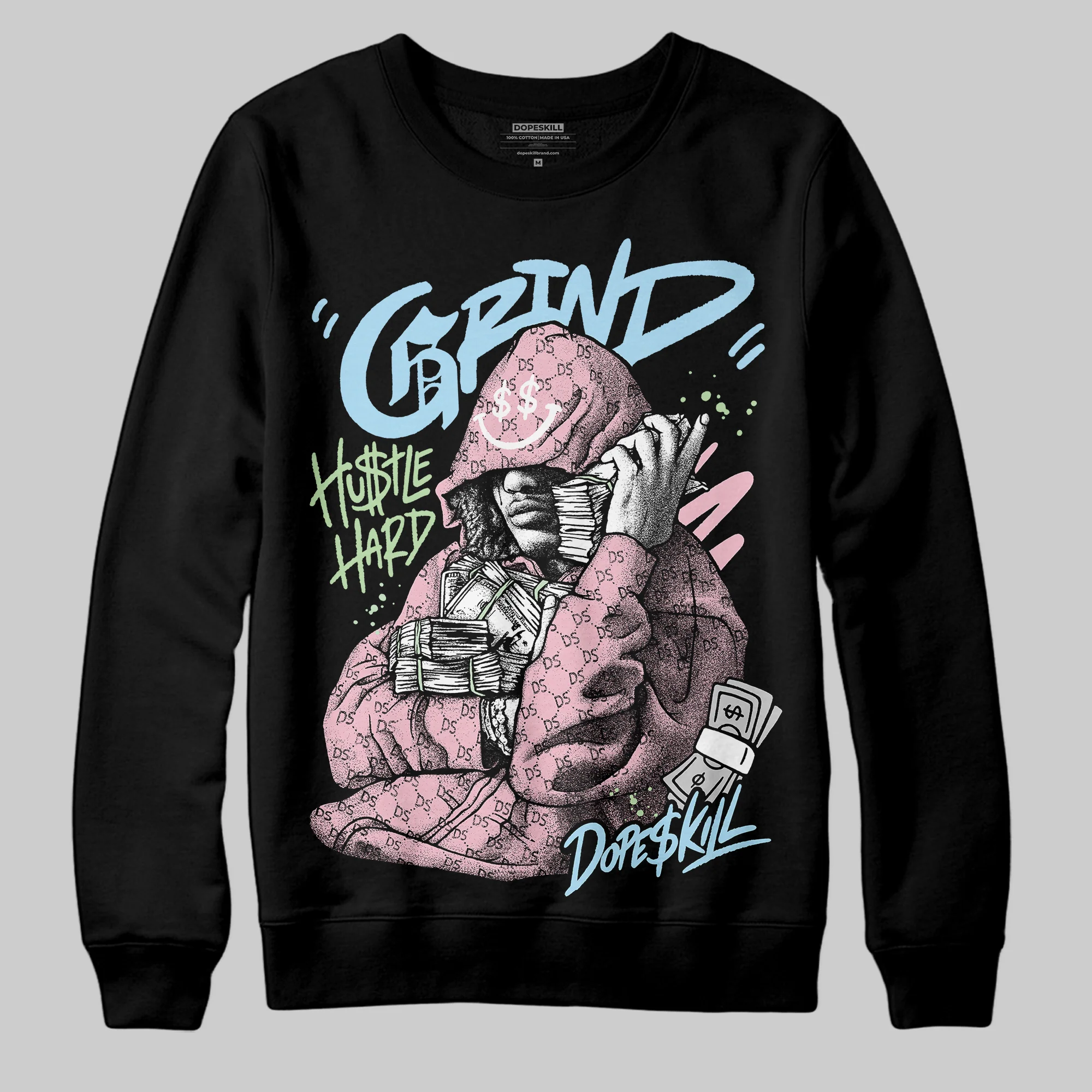 Medium Soft Pink 4s DopeSkill Sweatshirt Grind Pray Graphic