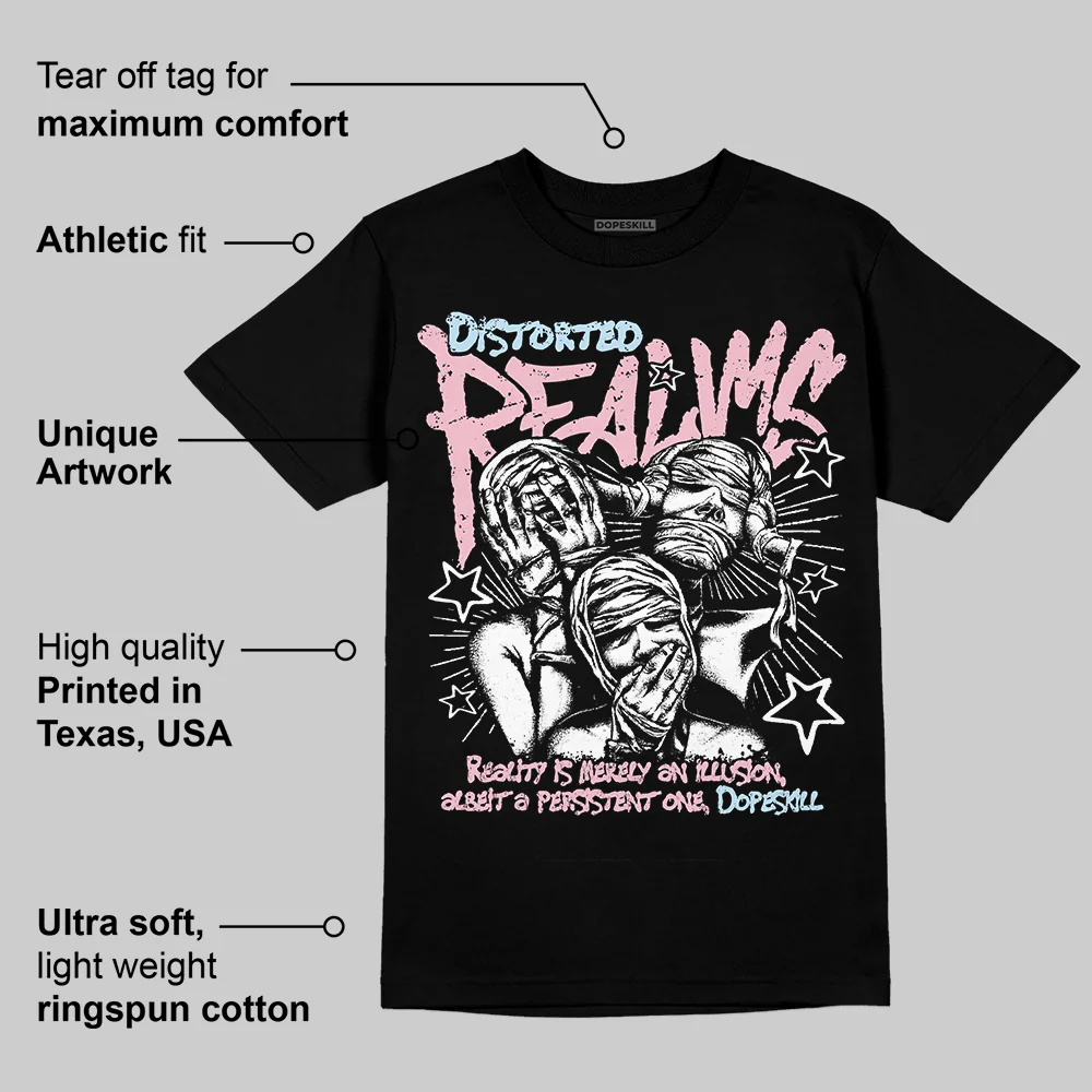 Medium Soft Pink 4s DopeSkill T-Shirt Distorted Realms Graphic - Image 3