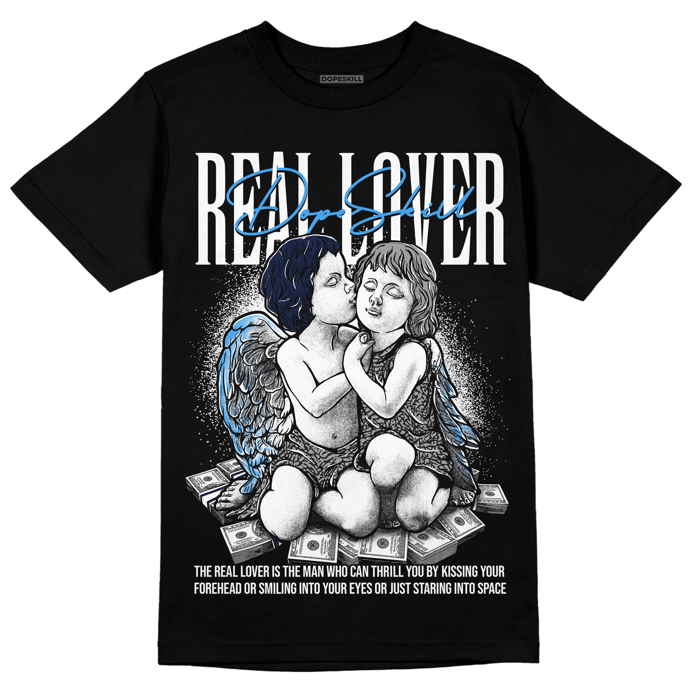 Midnight Navy 3s DopeSkill T-Shirt Real Lover Graphic - Image 2