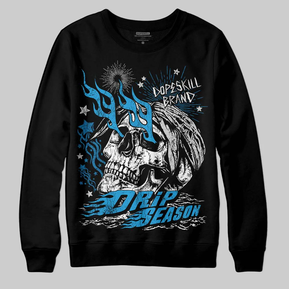 Military Blue 4s DopeSkill Sweatshirt Drip Season Graphic - Image 2