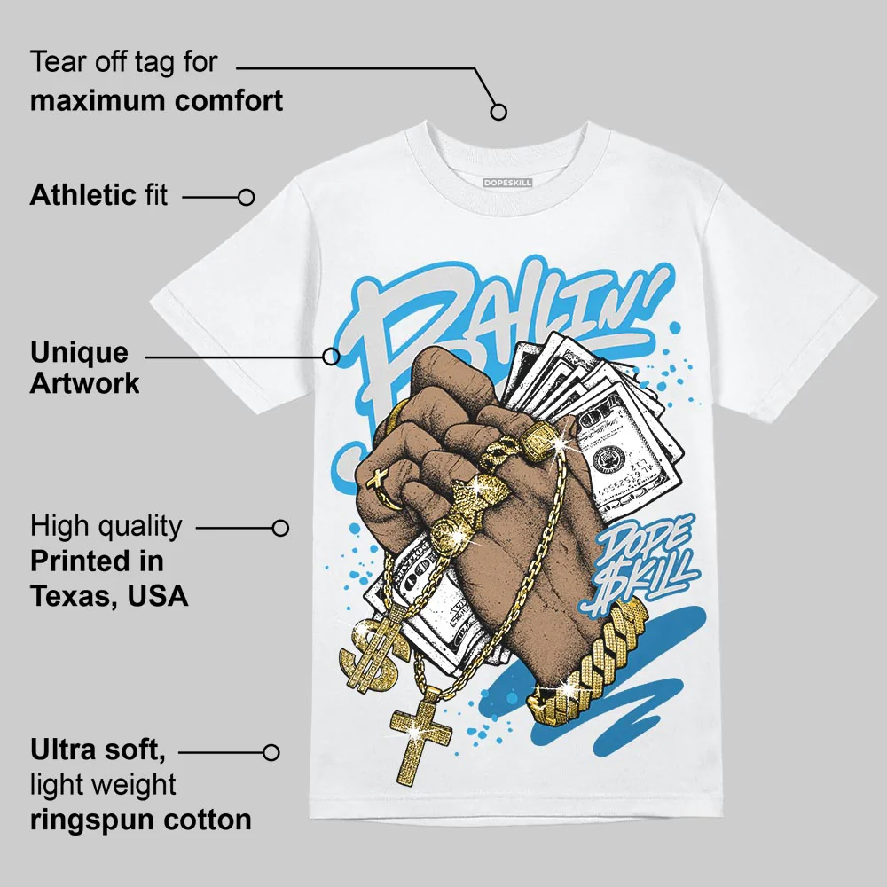Military Blue 4s DopeSkill T-Shirt Always Ballin' Graphic - Image 3