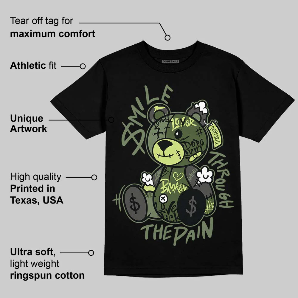 NB 1890 “Faded Black/Utility Green” DopeSkill T-Shirt Smile Through The Pain Graphic - Image 3