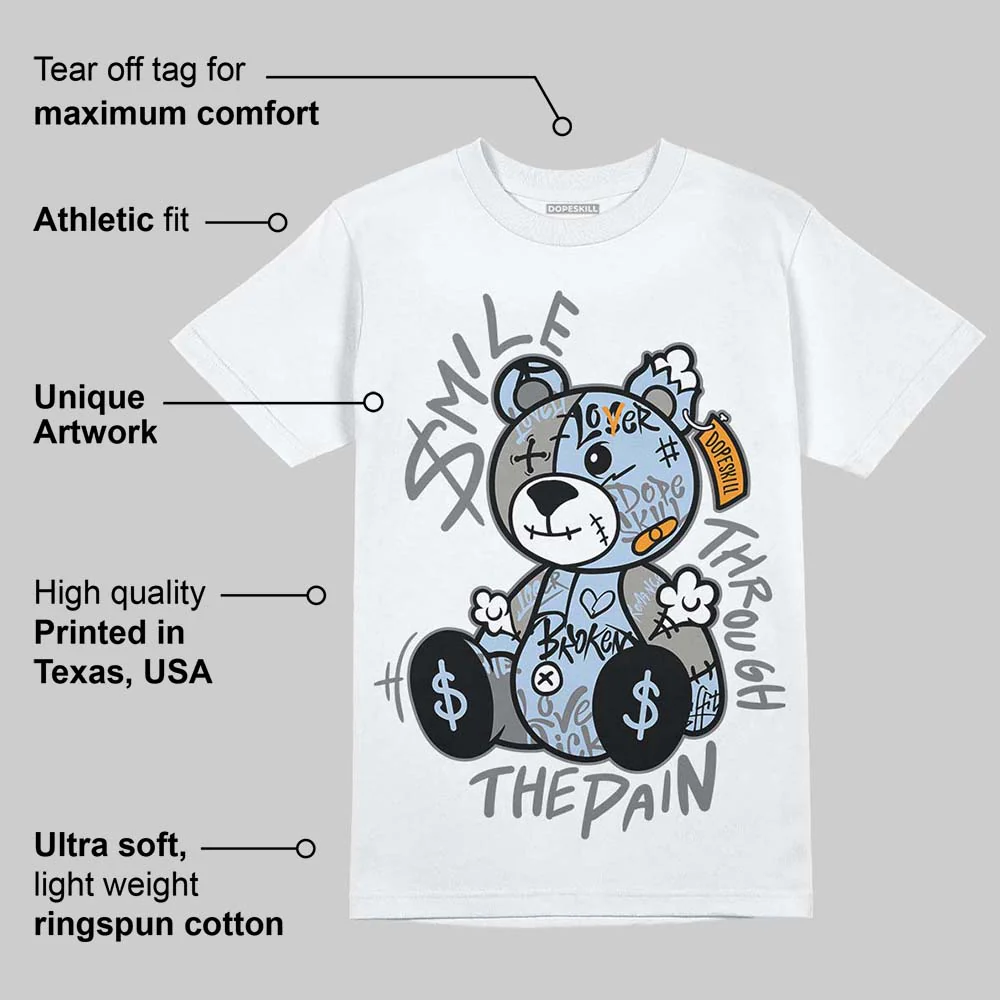 NB 2000 “Silver/Blue” DopeSkill T-Shirt Smile Through The Pain Graphic - Image 3