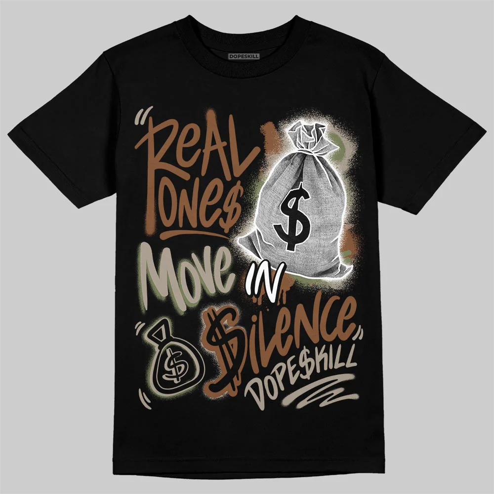 NB 2010 “Pecan” DopeSkill T-Shirt Real Ones Move In Silence Graphic - Image 2