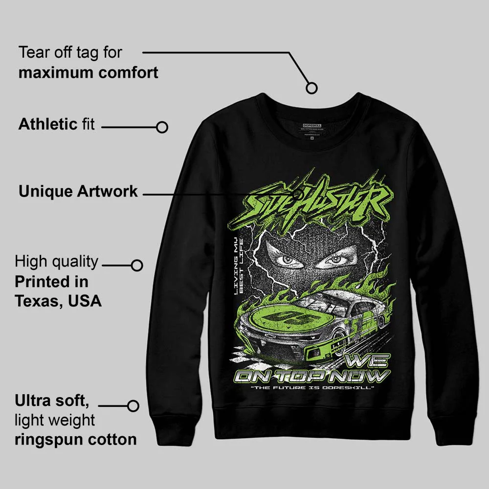 Neon Green Collection DopeSkill Sweatshirt New Side Hustler Graphic - Image 3