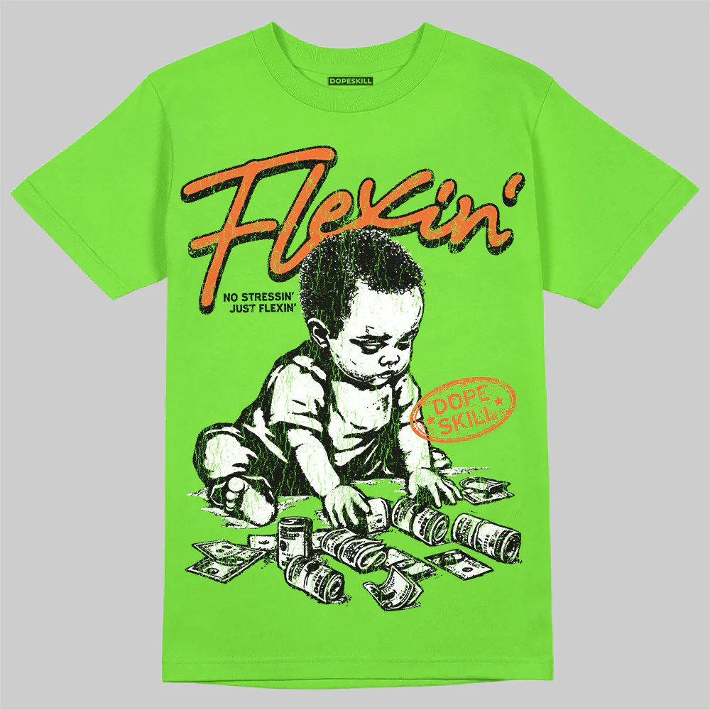 Neon Green Collection DopeSkill T-Shirt Flexin' Graphic - Image 3