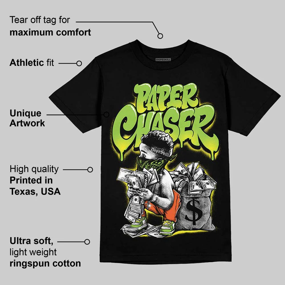Neon Green 'Paper Chaser Boy' DopeSkill Graphic T-Shirt - Image 4
