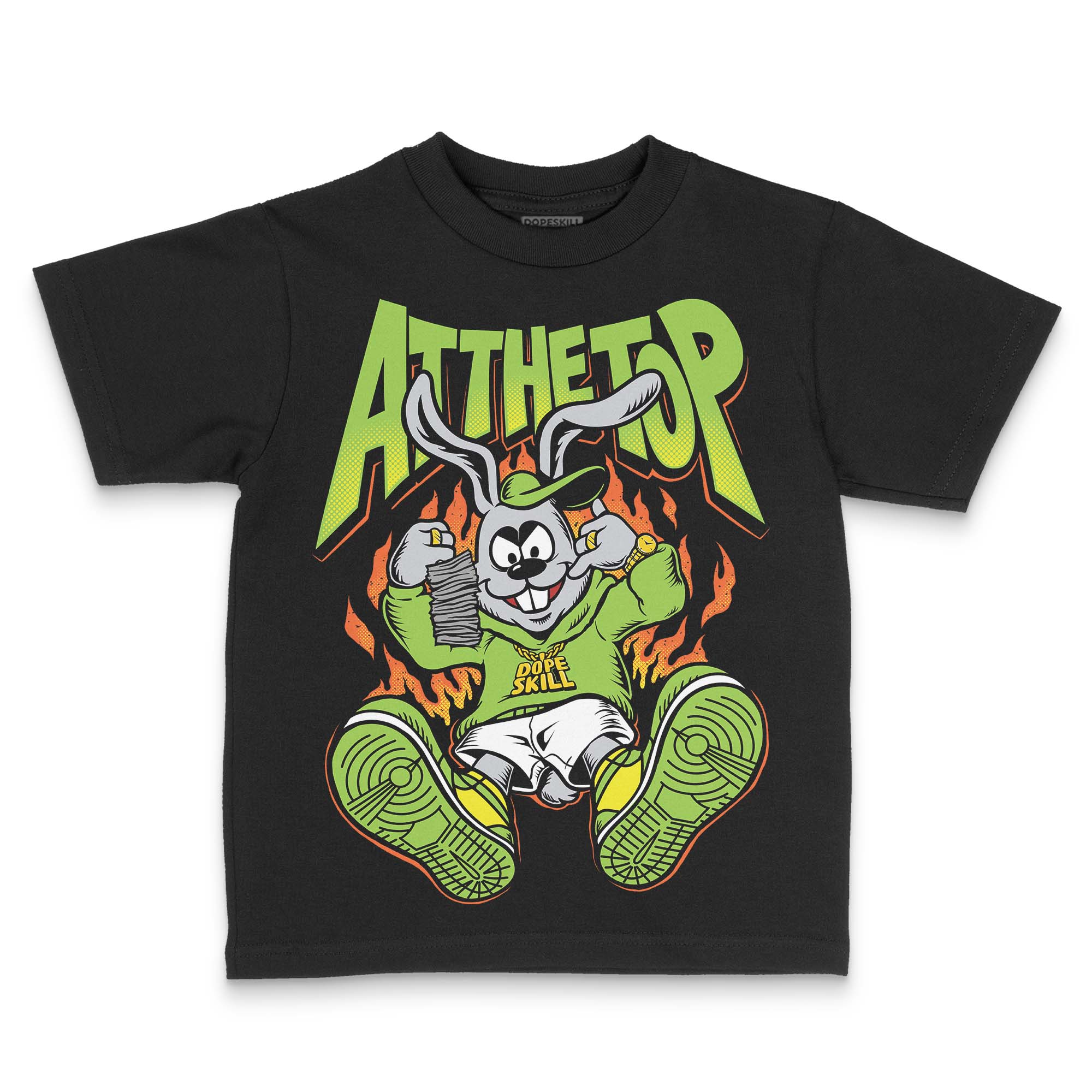 Neon Green Collection DopeSkill Toddler Kids T-shirt At The Top Graphic