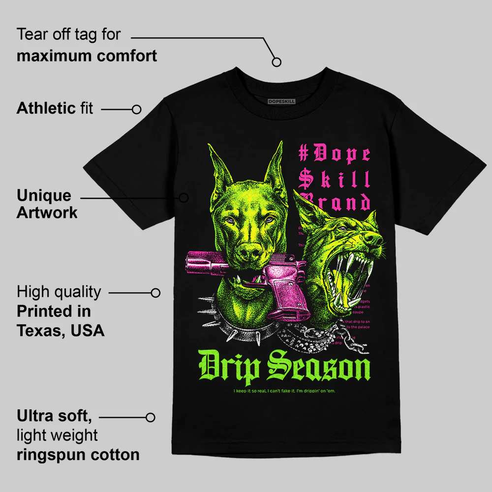 Neon Green 'New Drip Season' DopeSkill Graphic T-Shirt - Image 4