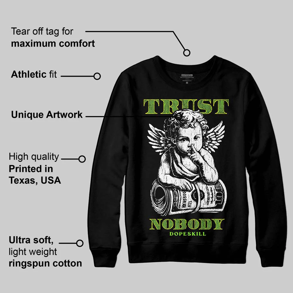 Neon Green 'Trust Nobody' DopeSkill Graphic Sweatshirt - Image 3