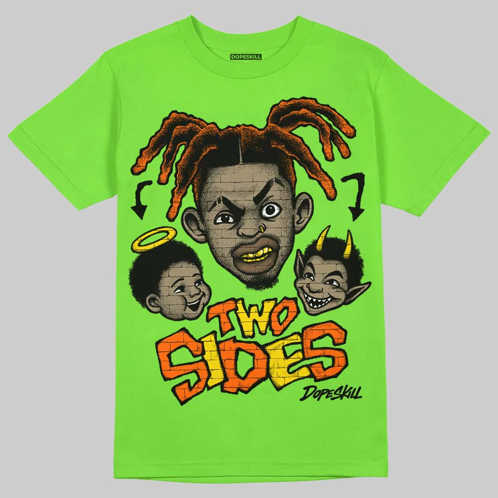 Neon Green 'Two Sides' DopeSkill Graphic T-Shirt - Image 3