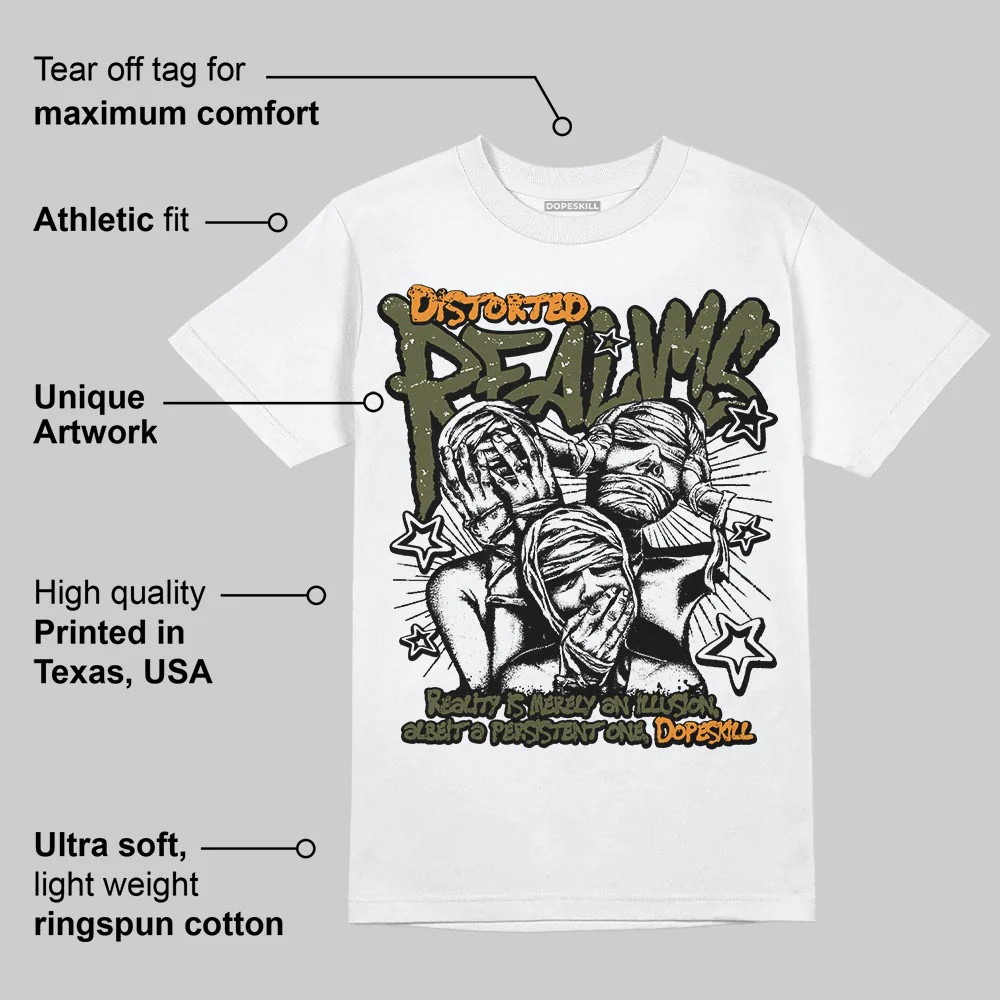 Olive 5s DopeSkill T-Shirt Distorted Realms Graphic - Image 3