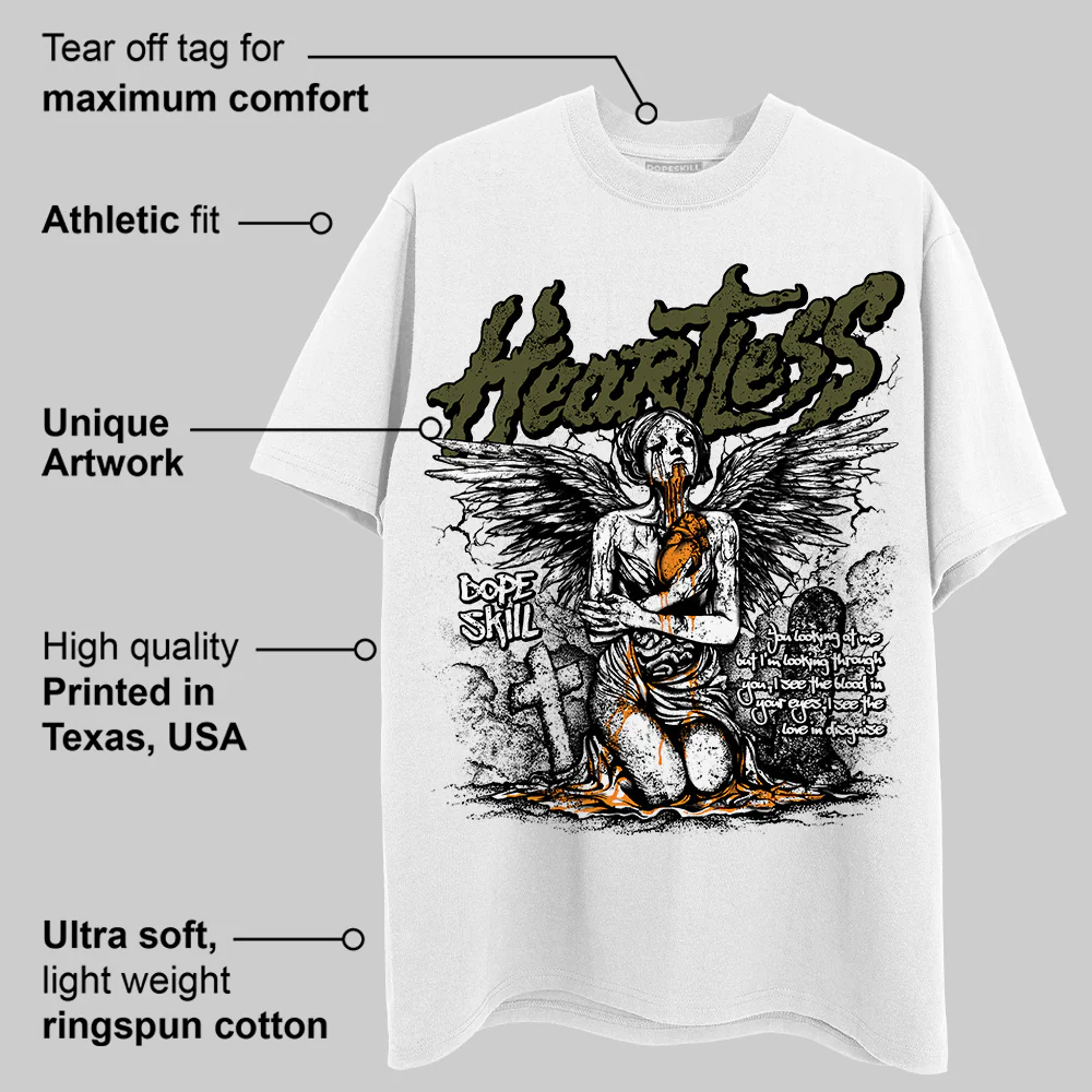 Olive 5s DopeSkill T-Shirt Heartless Graphic - Image 3