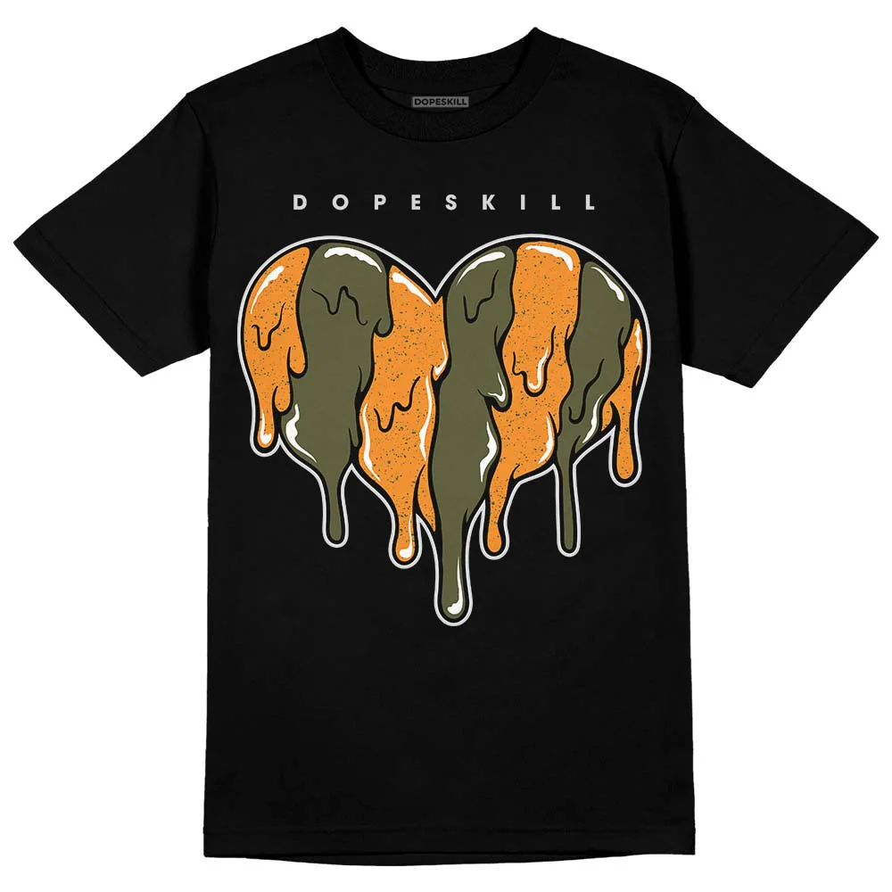 Olive 5s DopeSkill T-Shirt Slime Drip Heart Graphic - Image 2