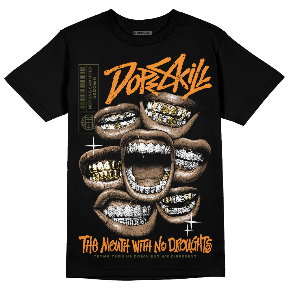 Olive 5s DopeSkill T-Shirt The Mouth With No Droughts Graphic - Image 2