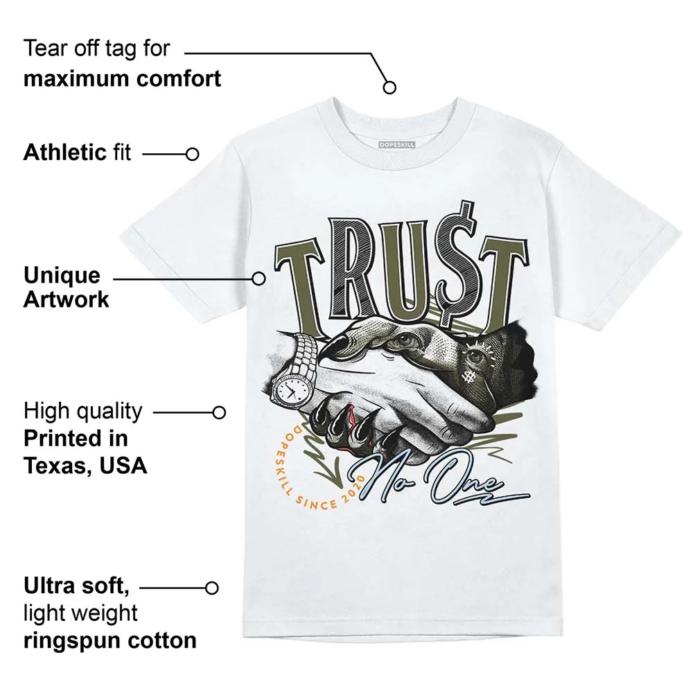 Olive 5s DopeSkill T-Shirt Trust No One Graphic - Image 3