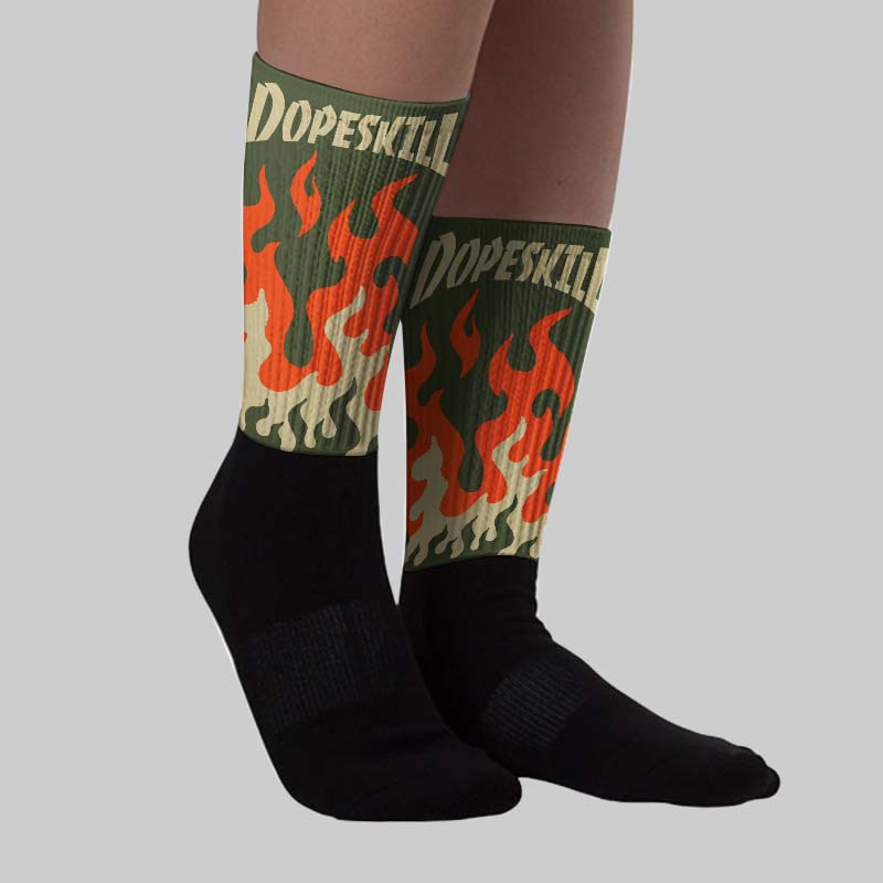Olive Collection DopeSkill Sublimated Socks FIRE Graphic - Image 2