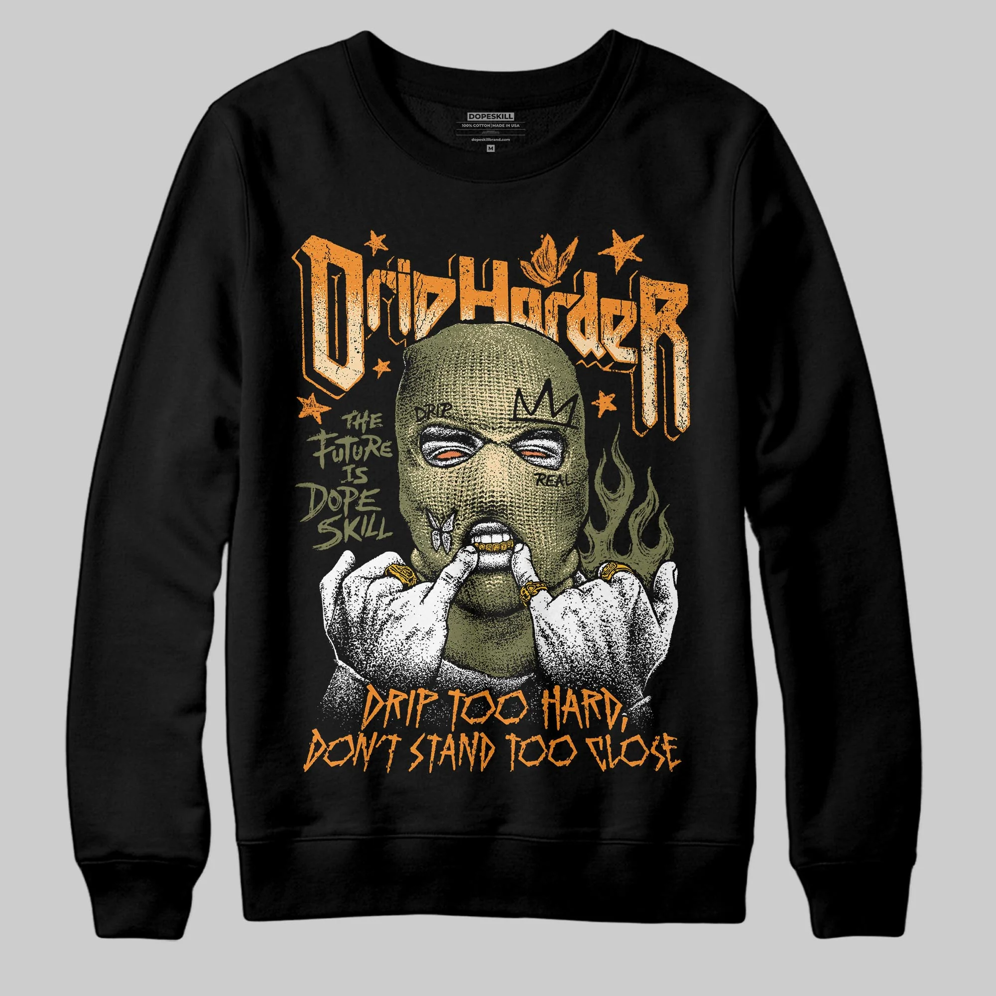 Olive Collection DopeSkill Sweatshirt Drip Harder Graphic - Image 2
