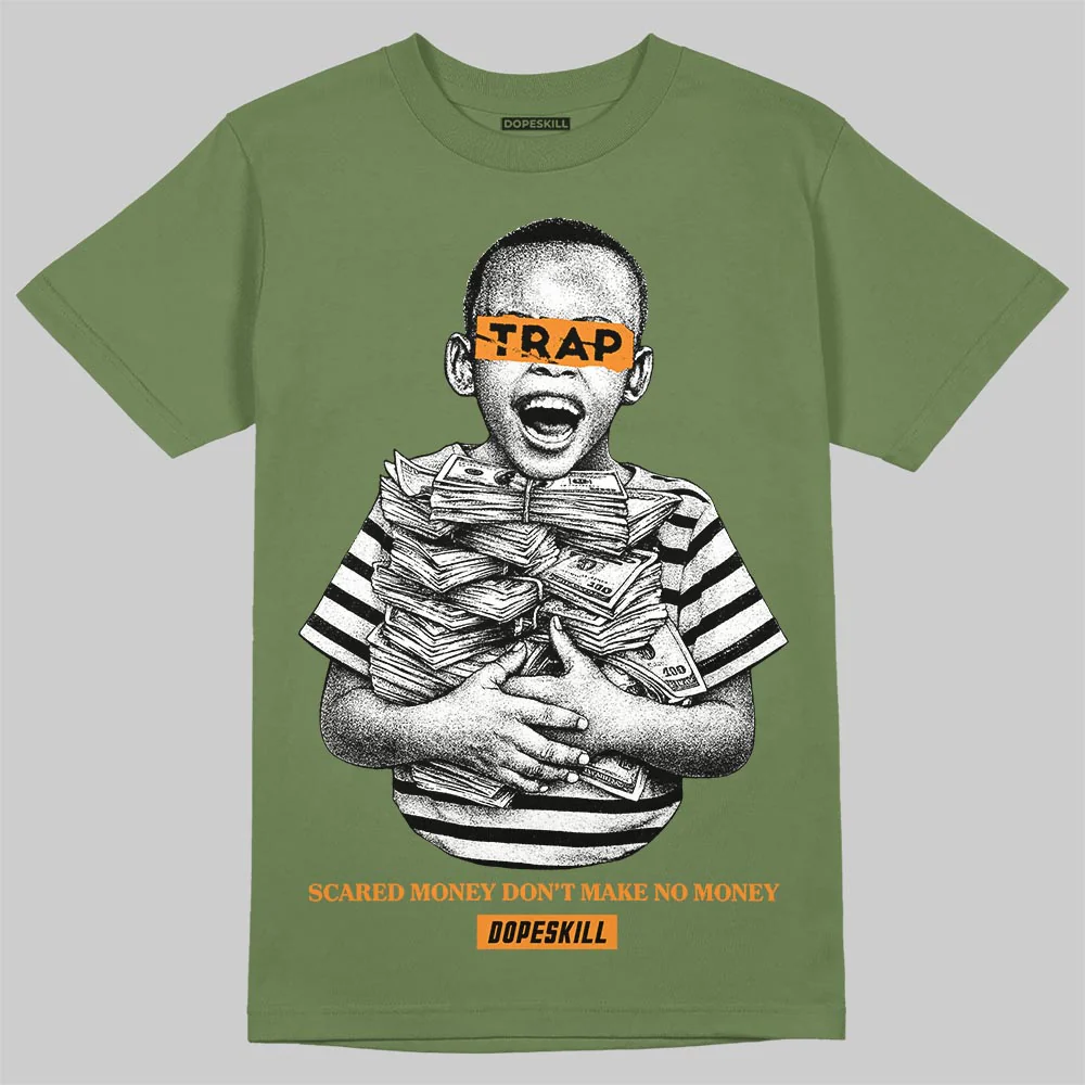 Olive 'Scared Money Don't Make No Money' DopeSkill Graphic T-Shirt - Image 3